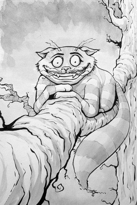 Cheshire Cat An ink wash painting of the cheshire cat from alice's adventures in wonderland
