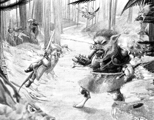 Battle at Hollows Glen digital illustration